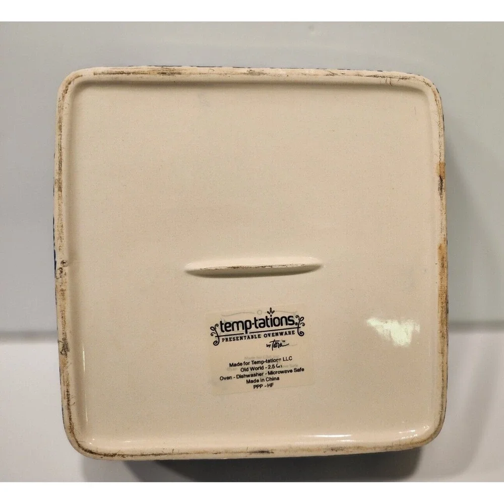 Temp-tations by Tara Old World‎ Blue 2.5 quart  Baking Dish with rack  NEW